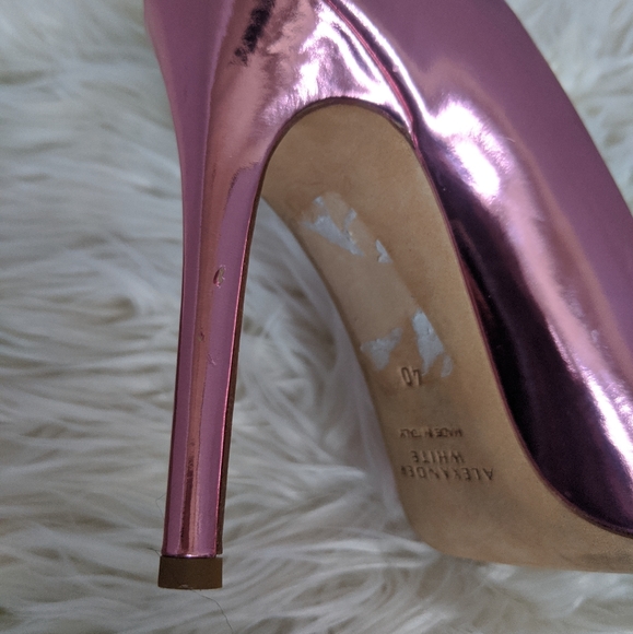 Alexander White Metallic Pink Pumps Size 40 - Picture 7 of 8